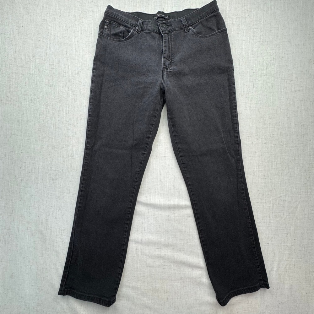 Lee Platinum Label Jeans Womens 10 Short Black Straight Leg Stretch Denim Casual